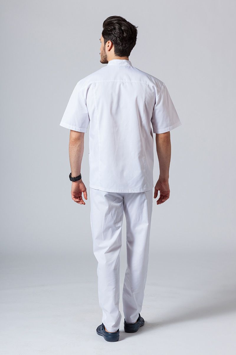 Pánska lekárska košile / blúzka se stojatým límečkem biela-2