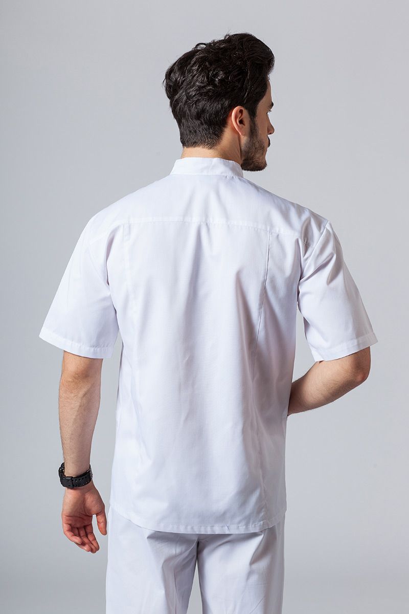 Pánska lekárska košile / blúzka se stojatým límečkem biela-4