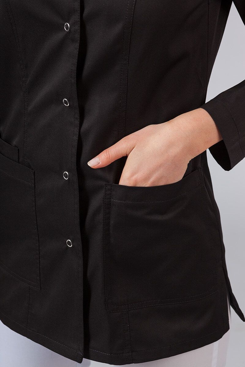 Krátky plášť s dlhým rukávom (odkryté cvoky) čierna-4