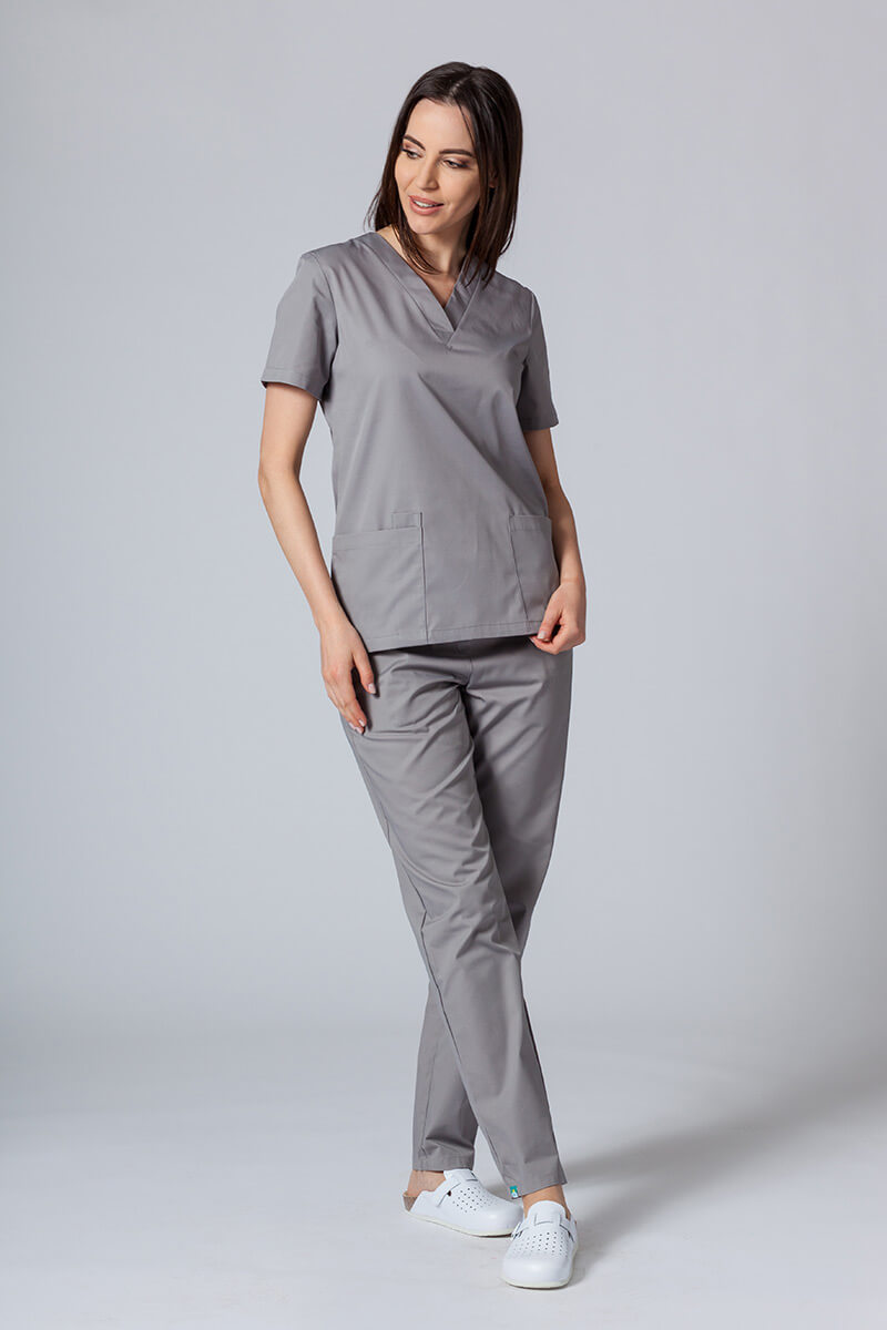 Lekárska dámska blúzka Sunrise Uniforms Basic Light šedá-1