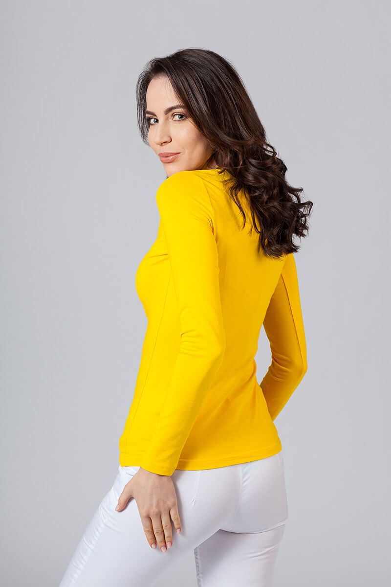 Dámske tričko Malfini Slim s dlhým rukávom žlté-1