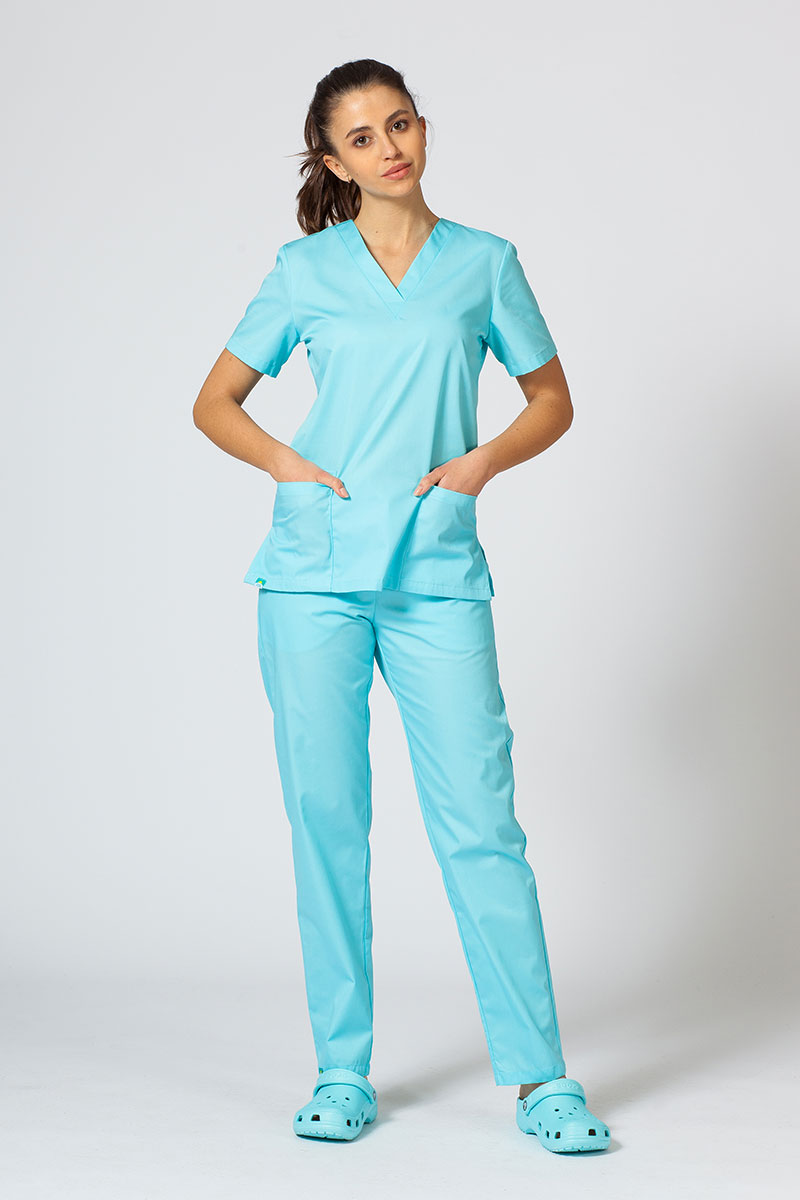 Lekárska dámska blúzka Sunrise Uniforms Basic Light aqua-4