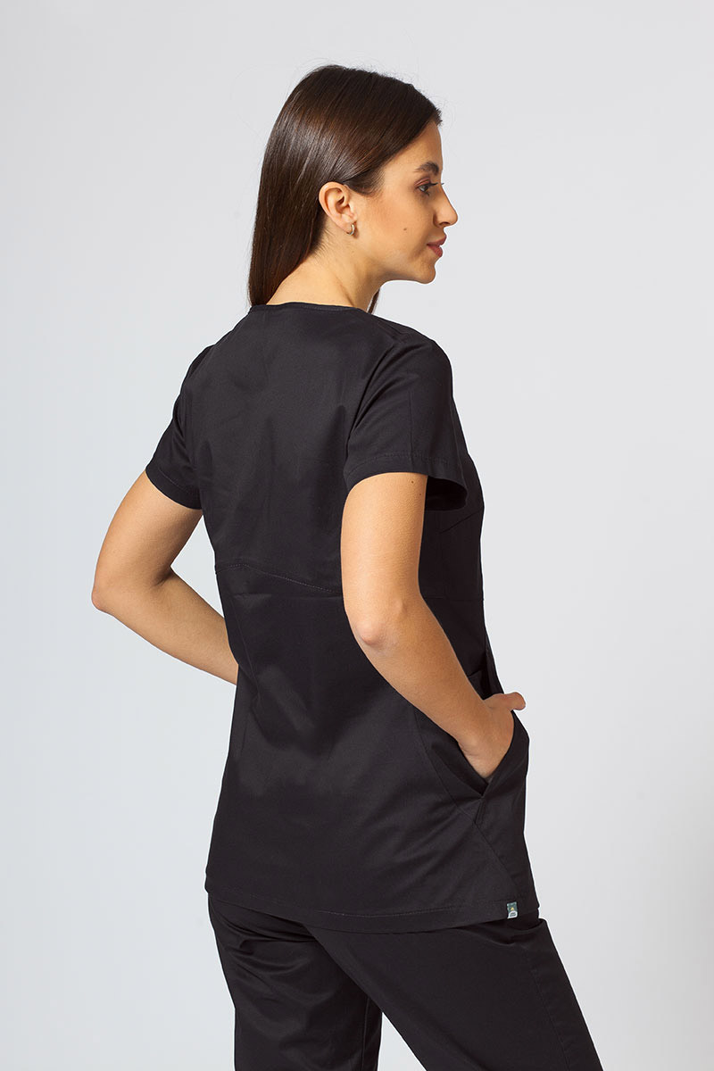 Dámska lekárska blúzka Sunrise Uniforms Kangaroo (elastická), čierna-4
