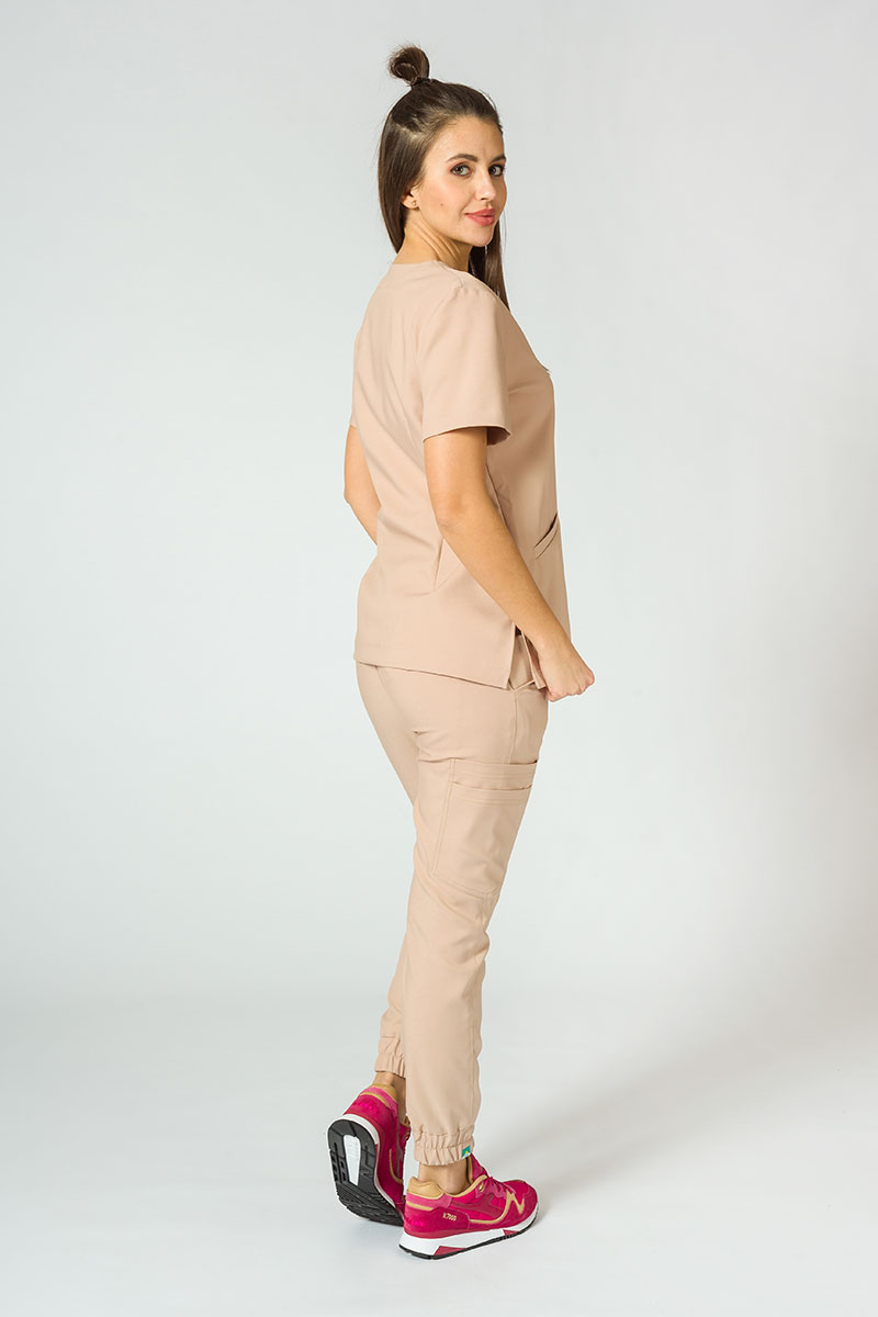 Zdravotnická súprava Sunrise Uniforms Premium (blúzka Joy, nohavice Chill) béžová-6