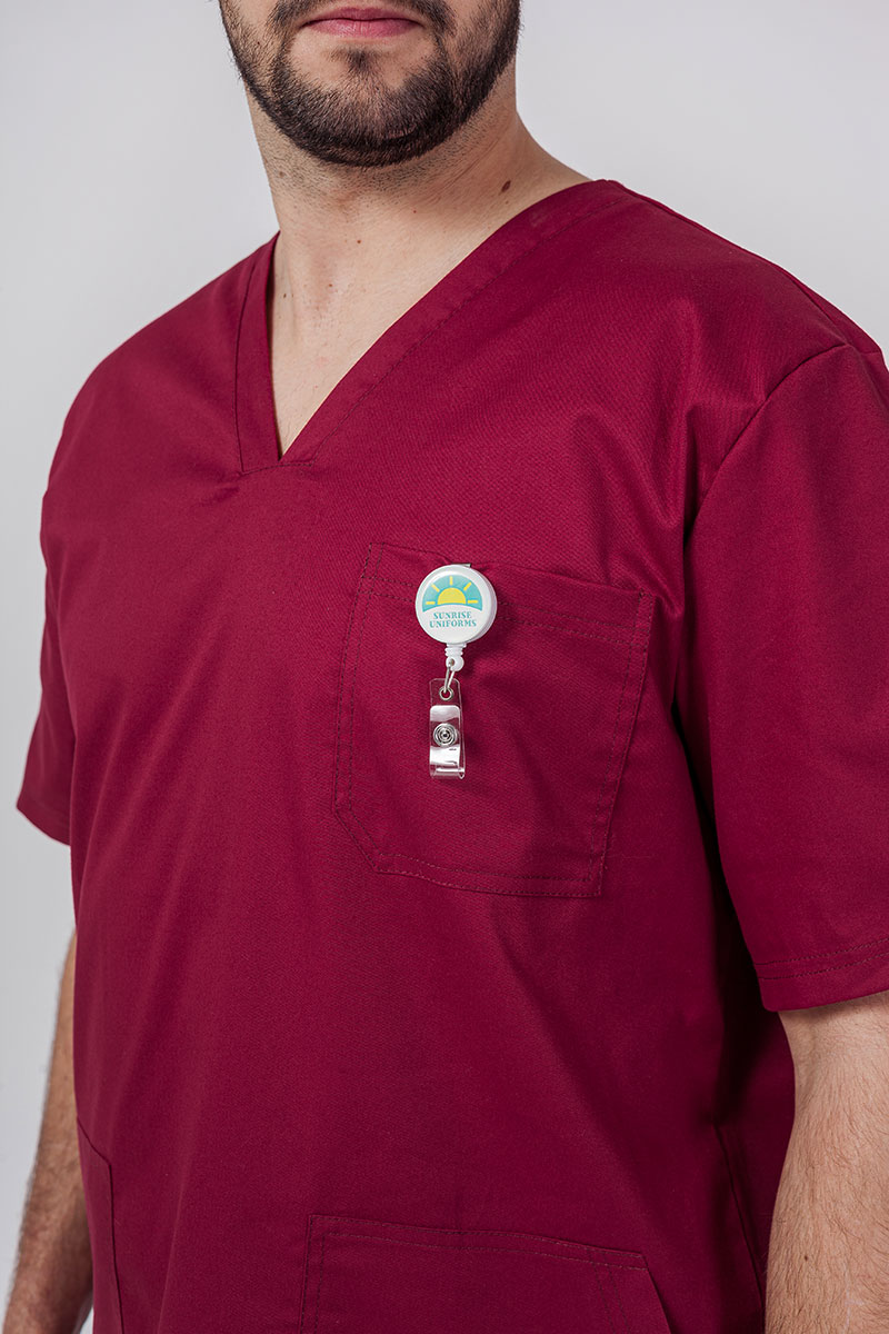 Pánska lekárska súprava Sunrise Uniforms Active (blúzka Flex, nohavice Flow) čerešňová červená-4