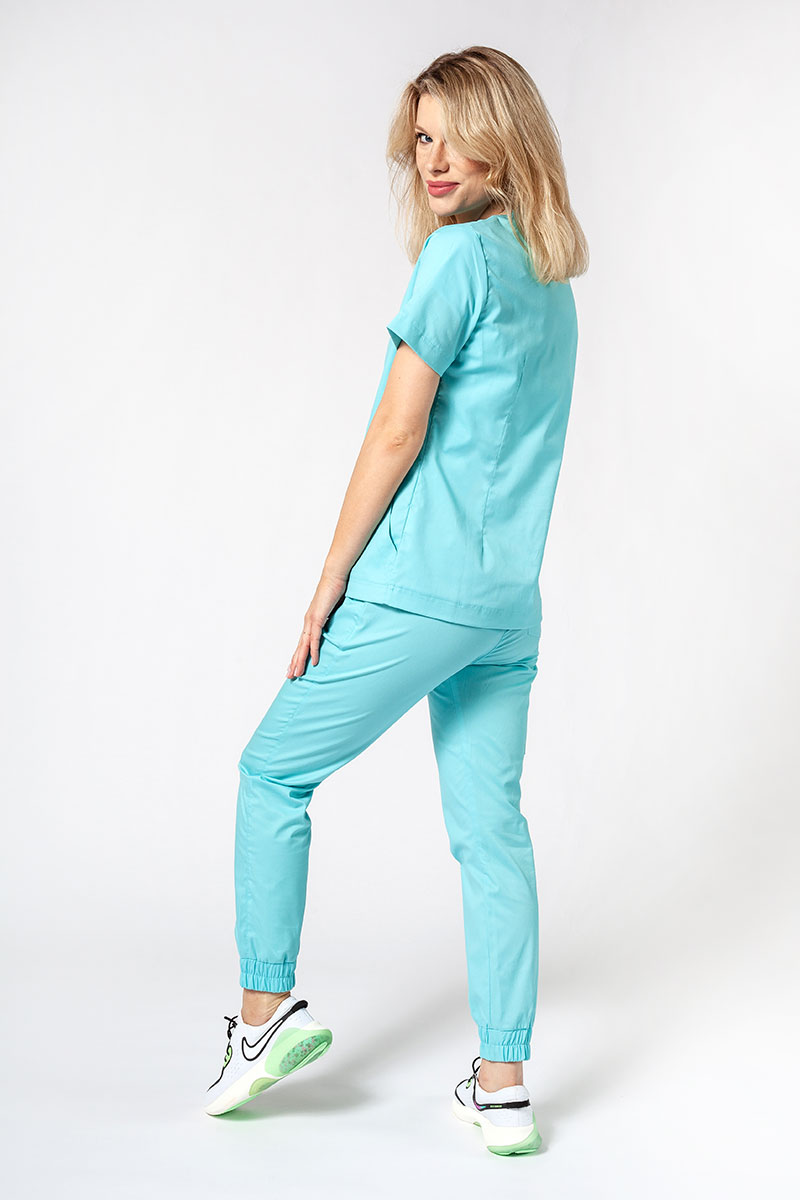 Dámska lekárska súprava Sunrise Uniforms Active III (blúzka Bloom, nohavice Air) aqua-1