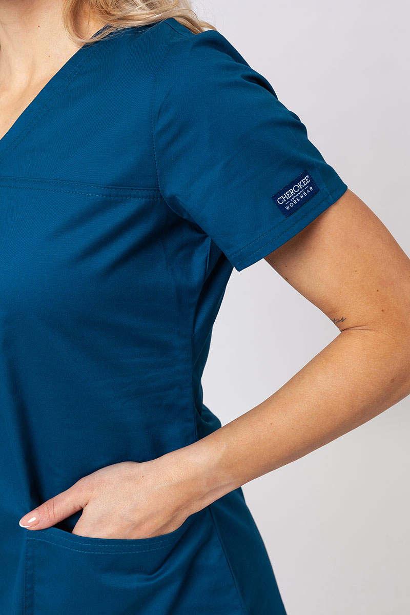 Lekárska dámska súprava Cherokee Core Stretch (blúza Core, nohavice Mid Rise) karaibsky modrá-6