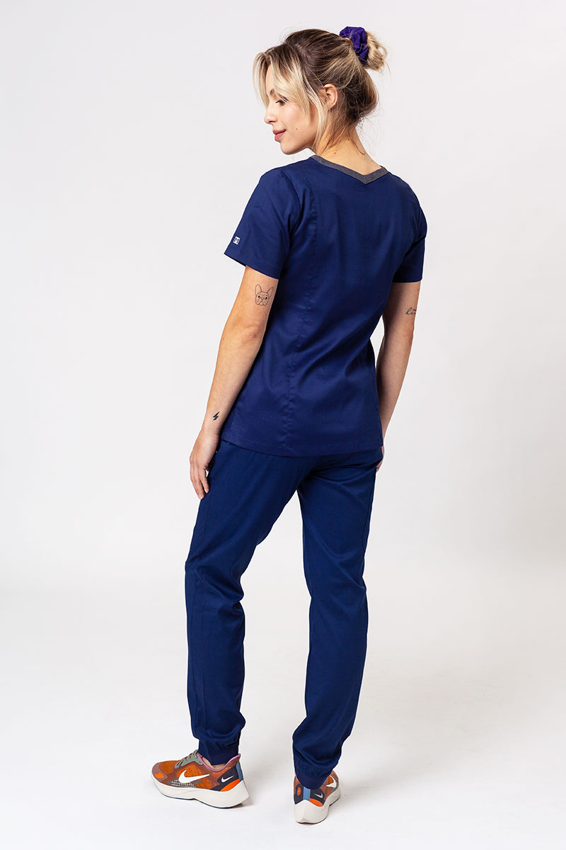 Dámske lekárske nohavice Maevn Matrix Contrast semi-jogger námornícky modré-5