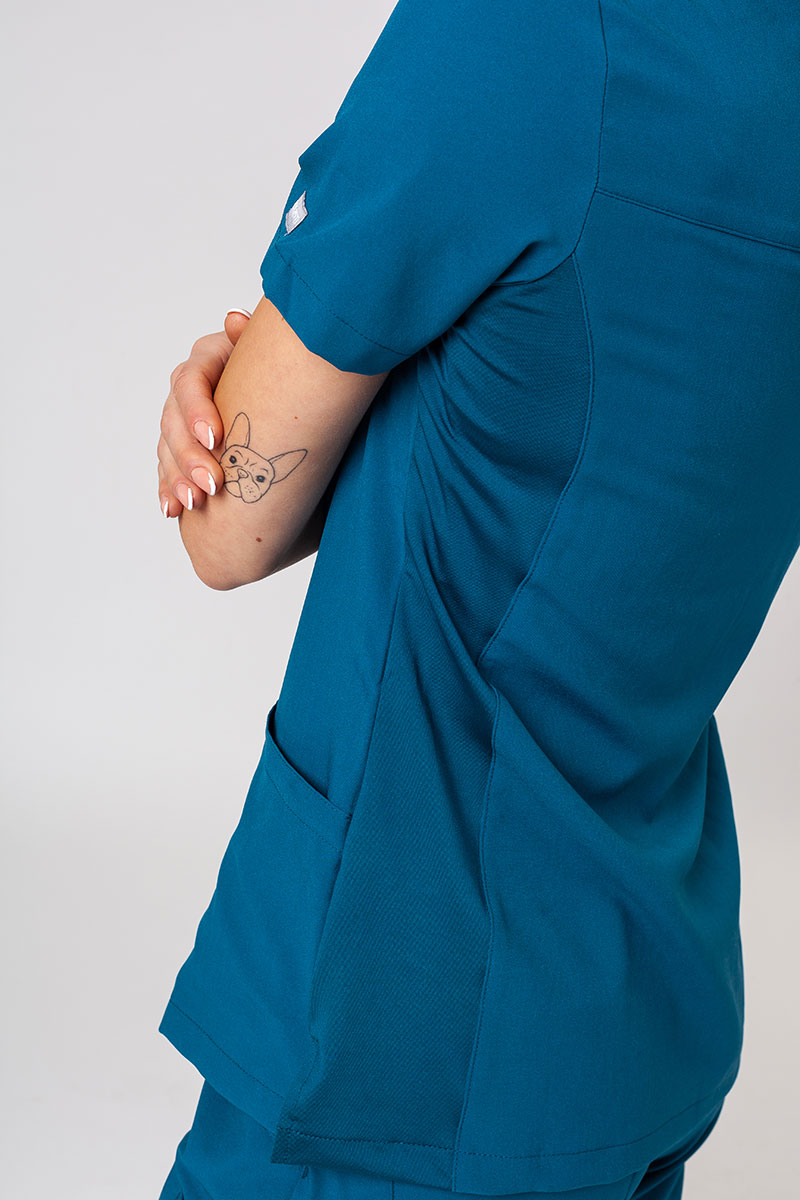 Lekárska dámska súprava Maevn Momentum (blúzka Asymetric, nohavice jogger) karibsky modrá-6
