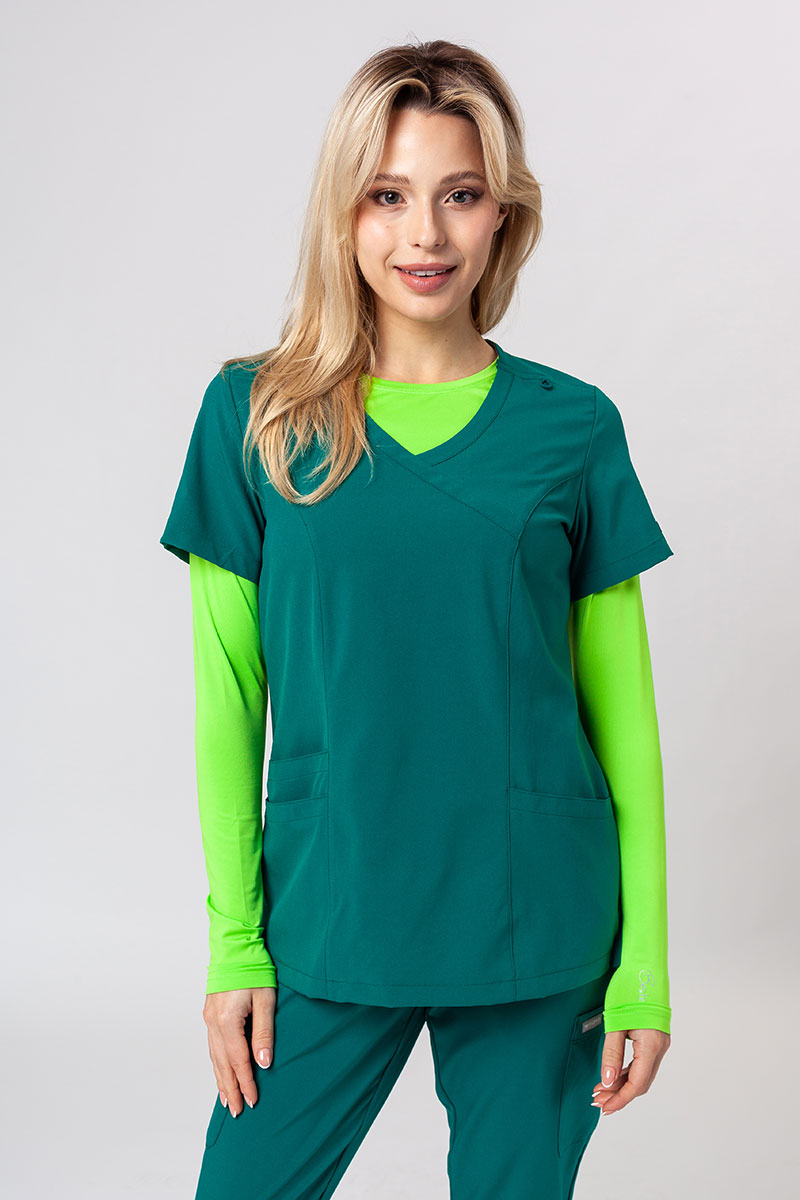 Lekárska dámska súprava Maevn Momentum (blúzka Asymetric, nohavice jogger) zelená-4