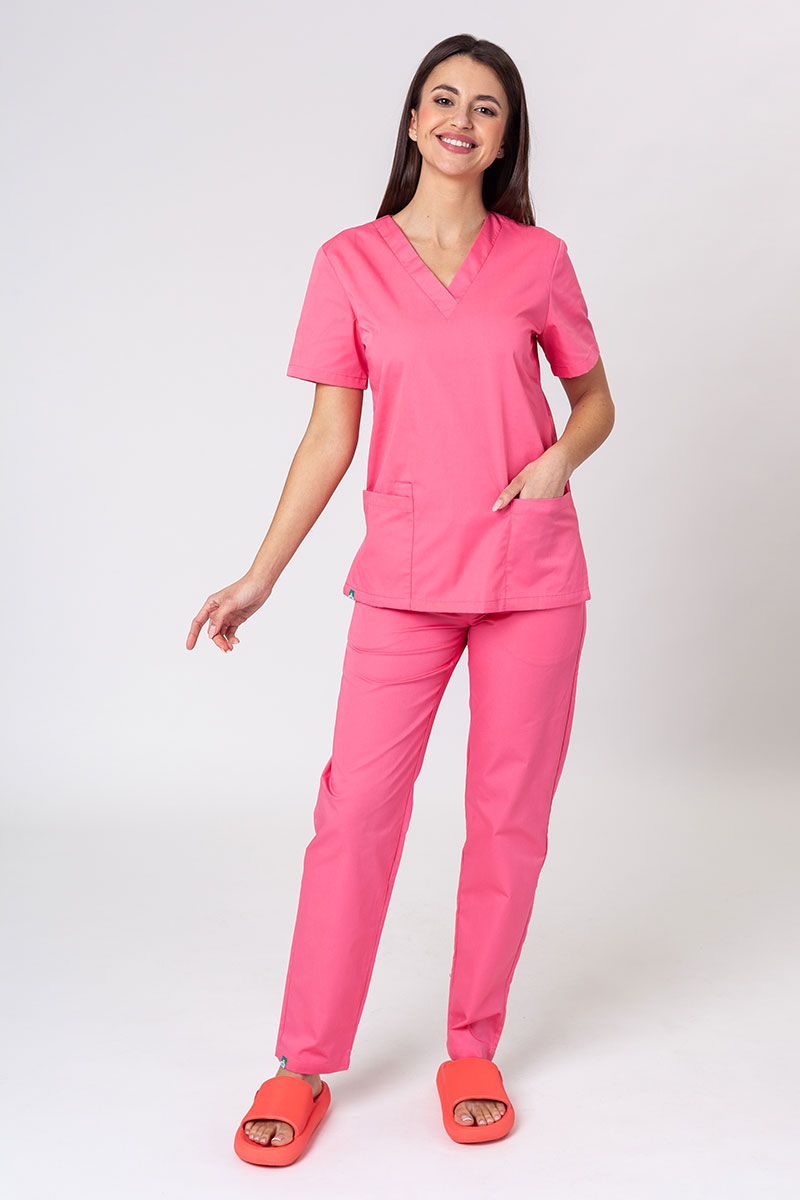 Dámske lekárske nohavice Sunrise Uniforms Basic Regular ružové-4