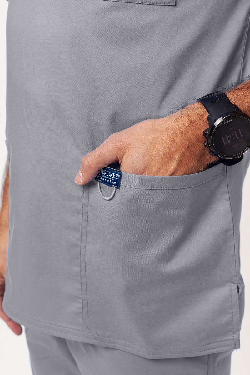 Pánska lekárska súprava Cherokee Revolution (blúza V-neck, nohavice Fly Cargo) svetlo šedá-5
