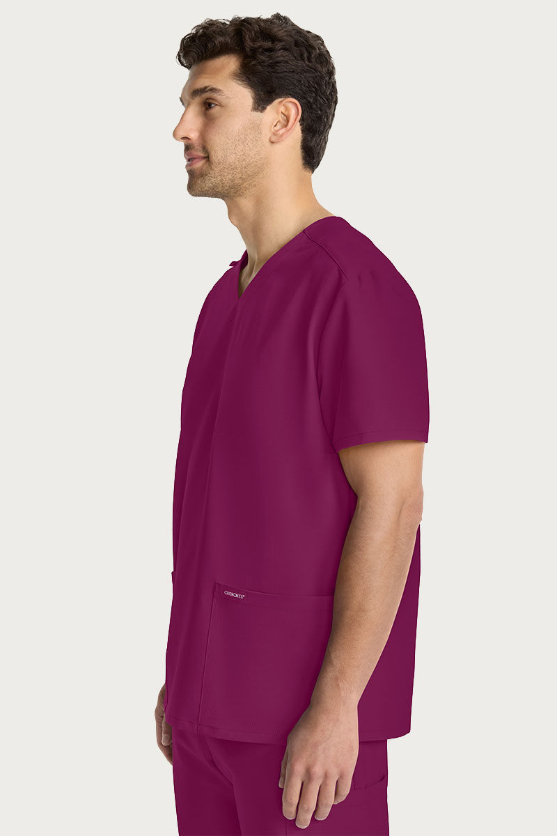 Pánska lekárska súprava Cherokee Ultra (blúza V-neck, nohavice Cargo) čerešňová červená-4