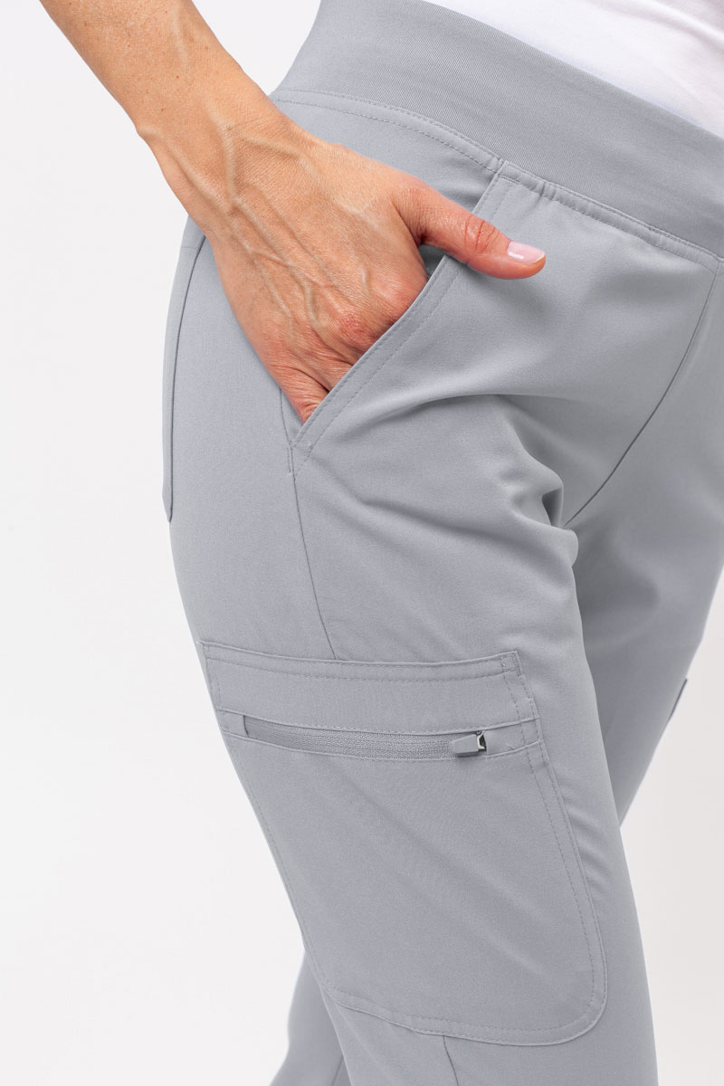 Dámska lekárska súprava Maevn Momentum (blúza Dolman, nohavice Flare Leg) svetlo šedá-10