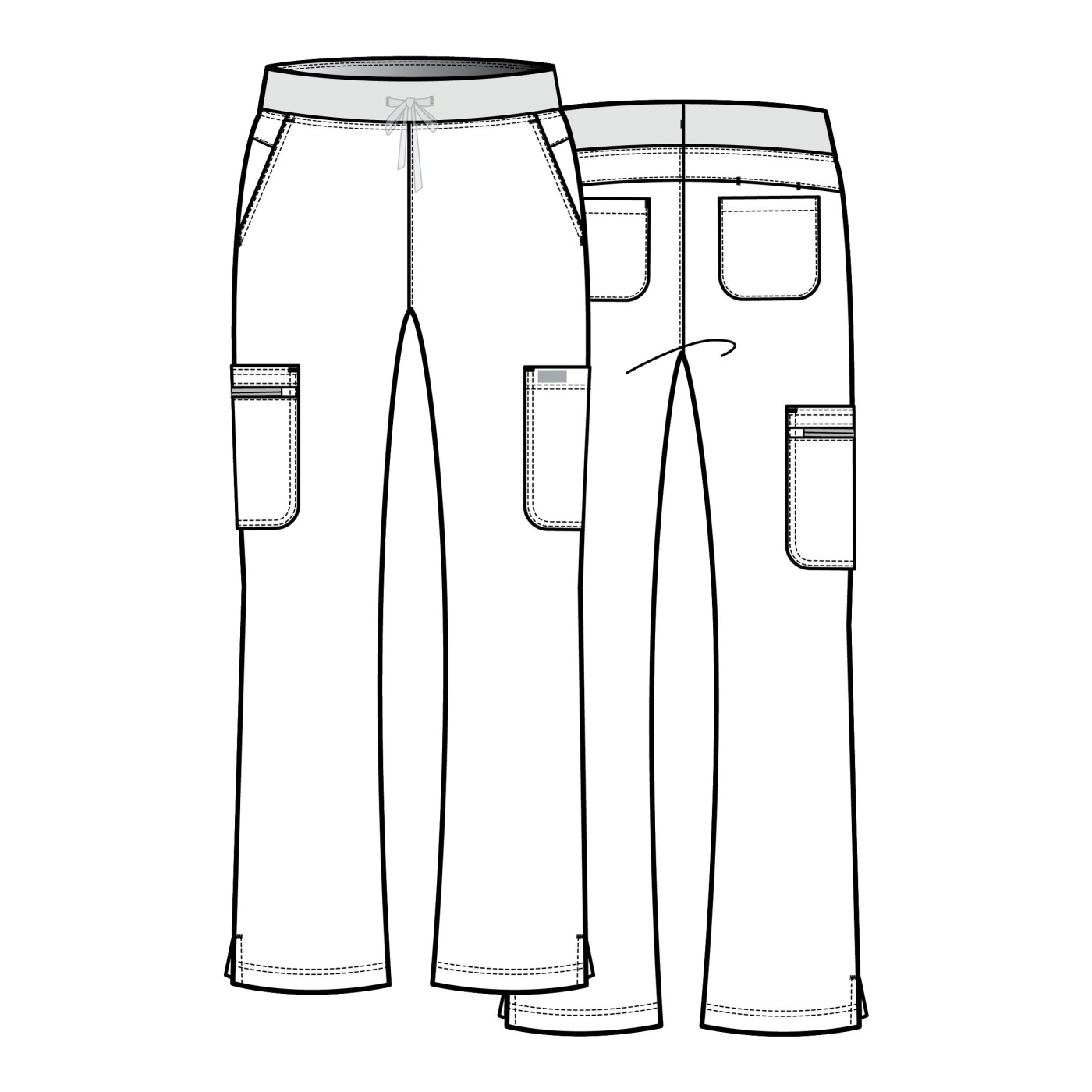 Dámska lekárska súprava Maevn Momentum (blúza Dolman, nohavice Flare Leg) svetlo šedá-16