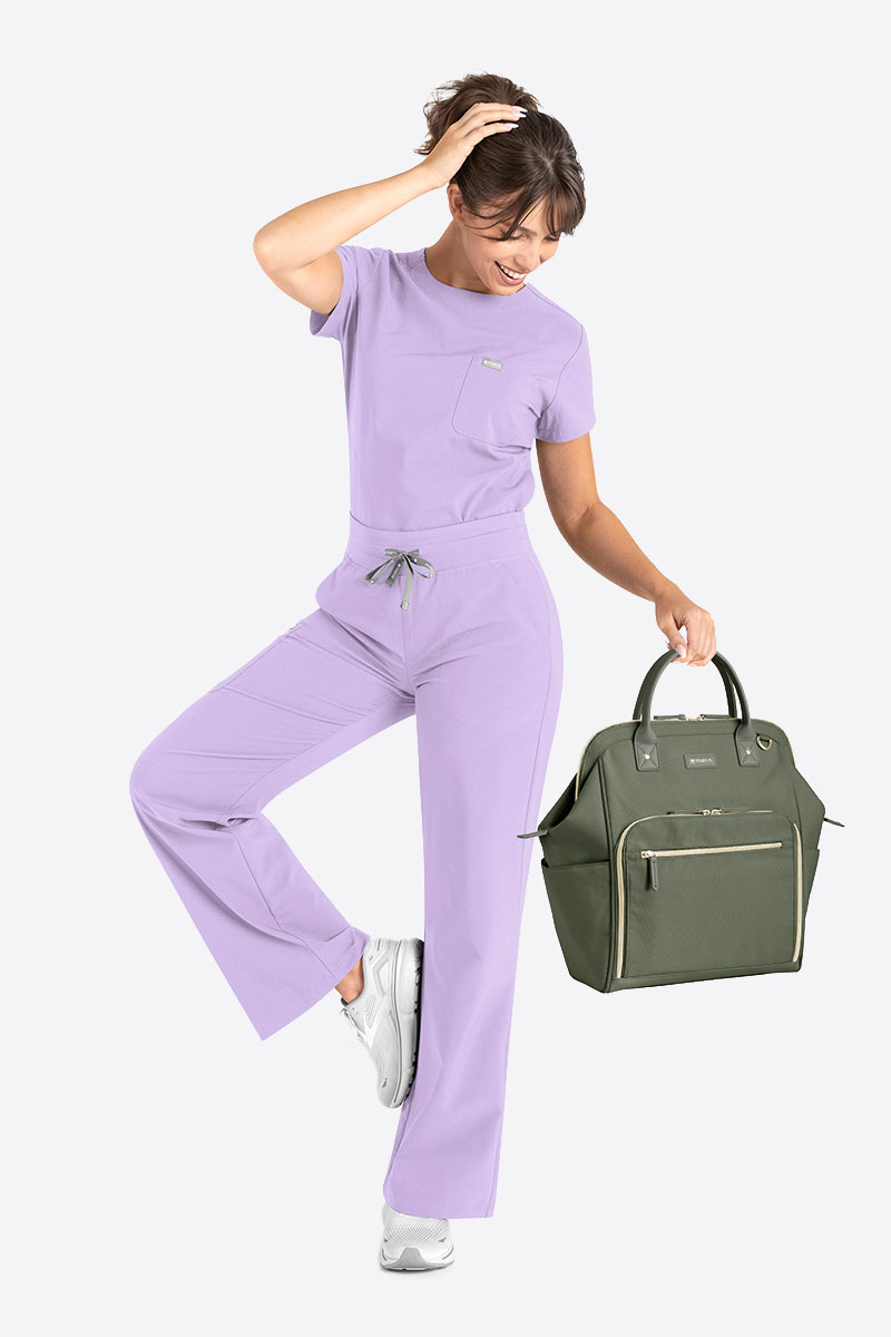 Dámske lekárske nohavice Maevn Momentum Wide Leg lavenďulové-4