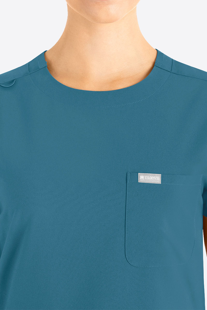 Dámska lekárska súprava Maevn Momentum blúza Round karaibsky modrá-2