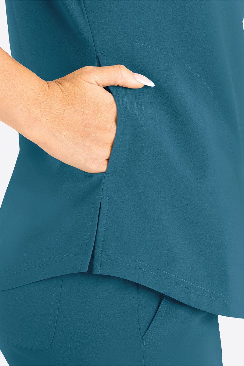 Dámska lekárska súprava Maevn Momentum blúza Round karaibsky modrá-5