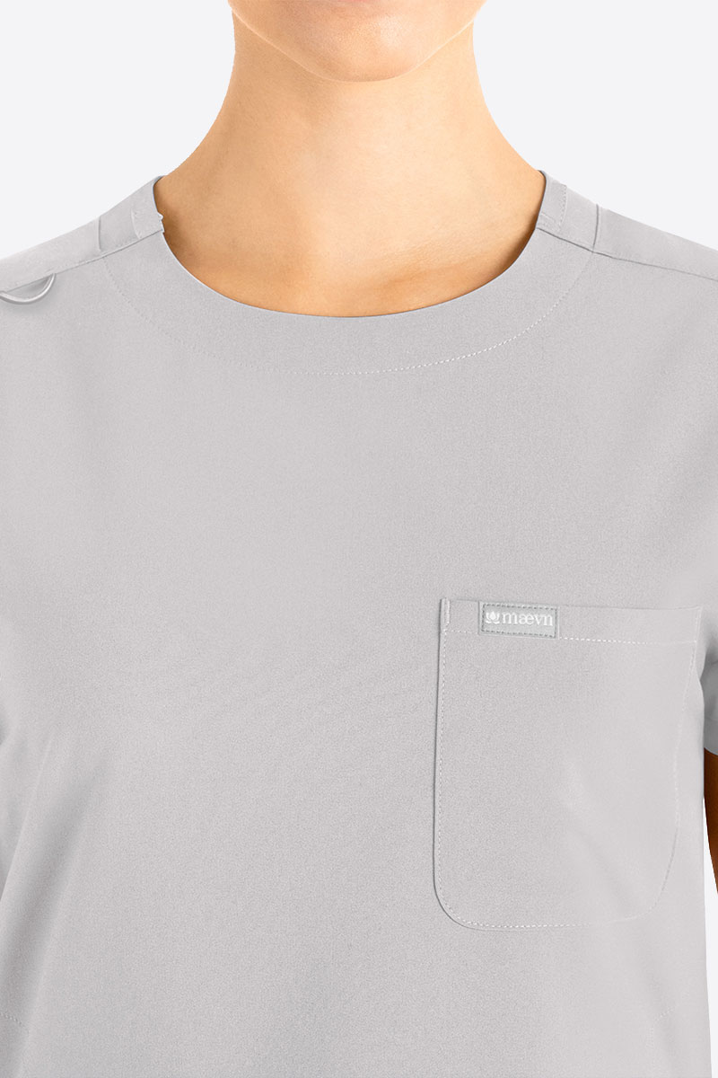 Dámska lekárska súprava Maevn Momentum Round svetlo šedá-2