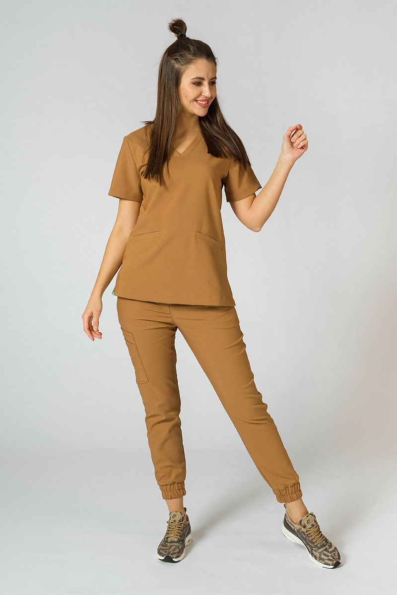 Dámske lekárske nohavice Sunrise Uniforms Premium Chill jogger hnedé-2