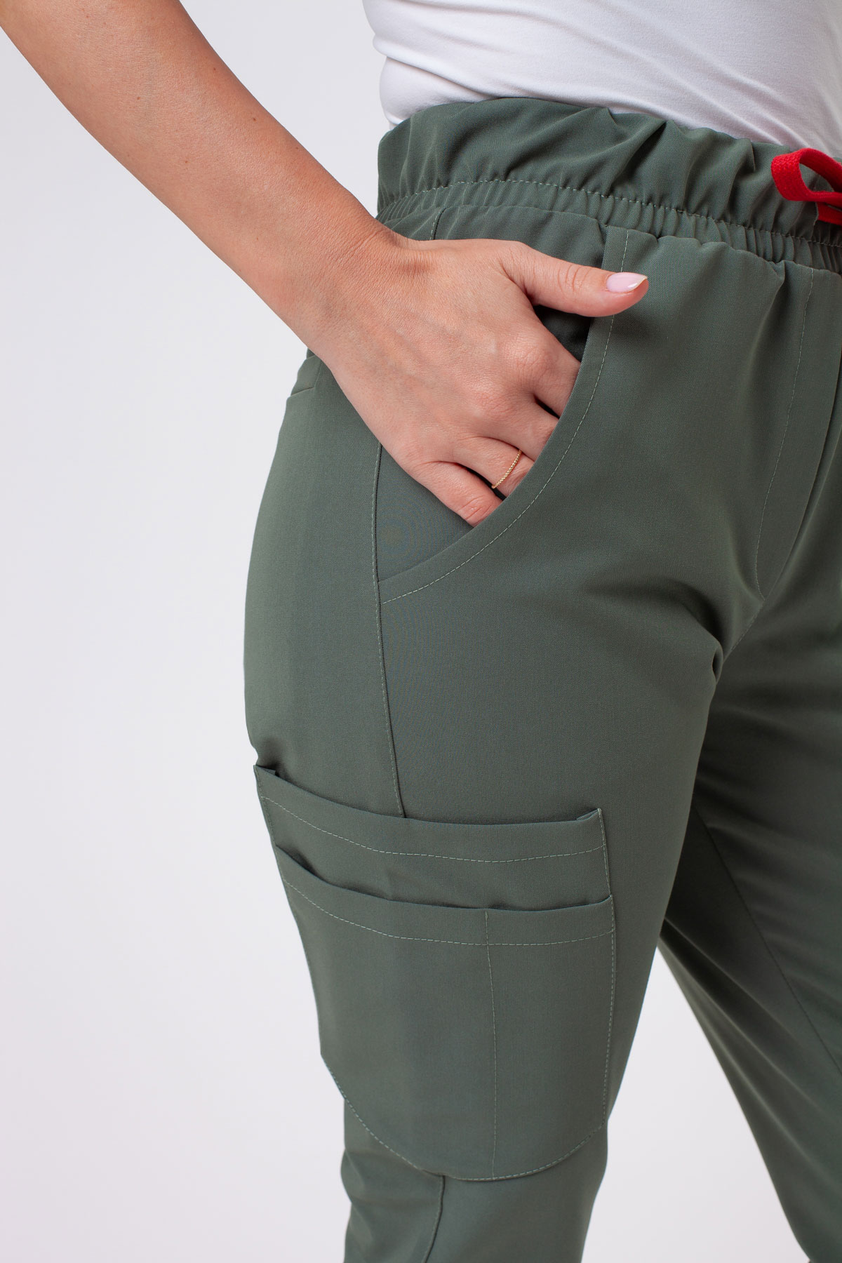 Dámske lekárske nohavice Sunrise Uniforms Premium Vibe jogger sage green-2