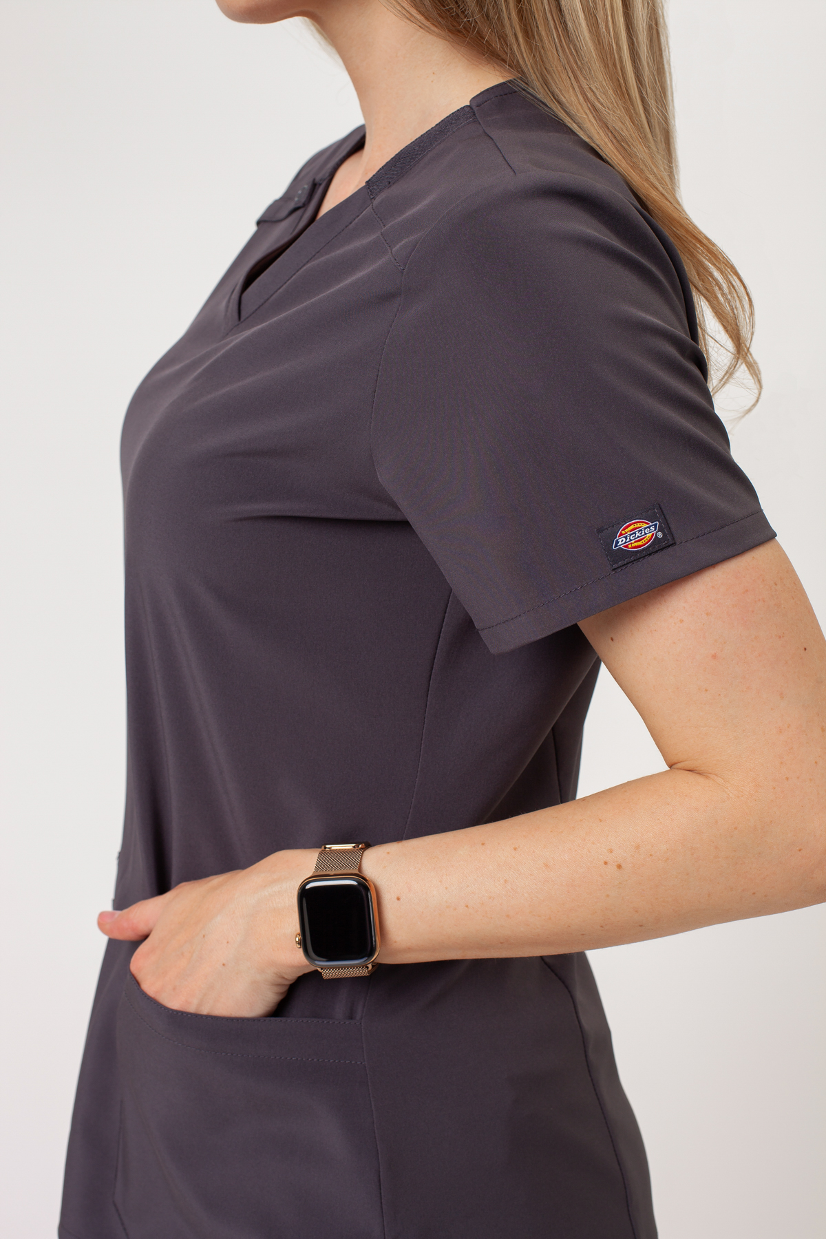 Dámska lekárska blúza Dickies EDS Essentials V-Neck šedá-5