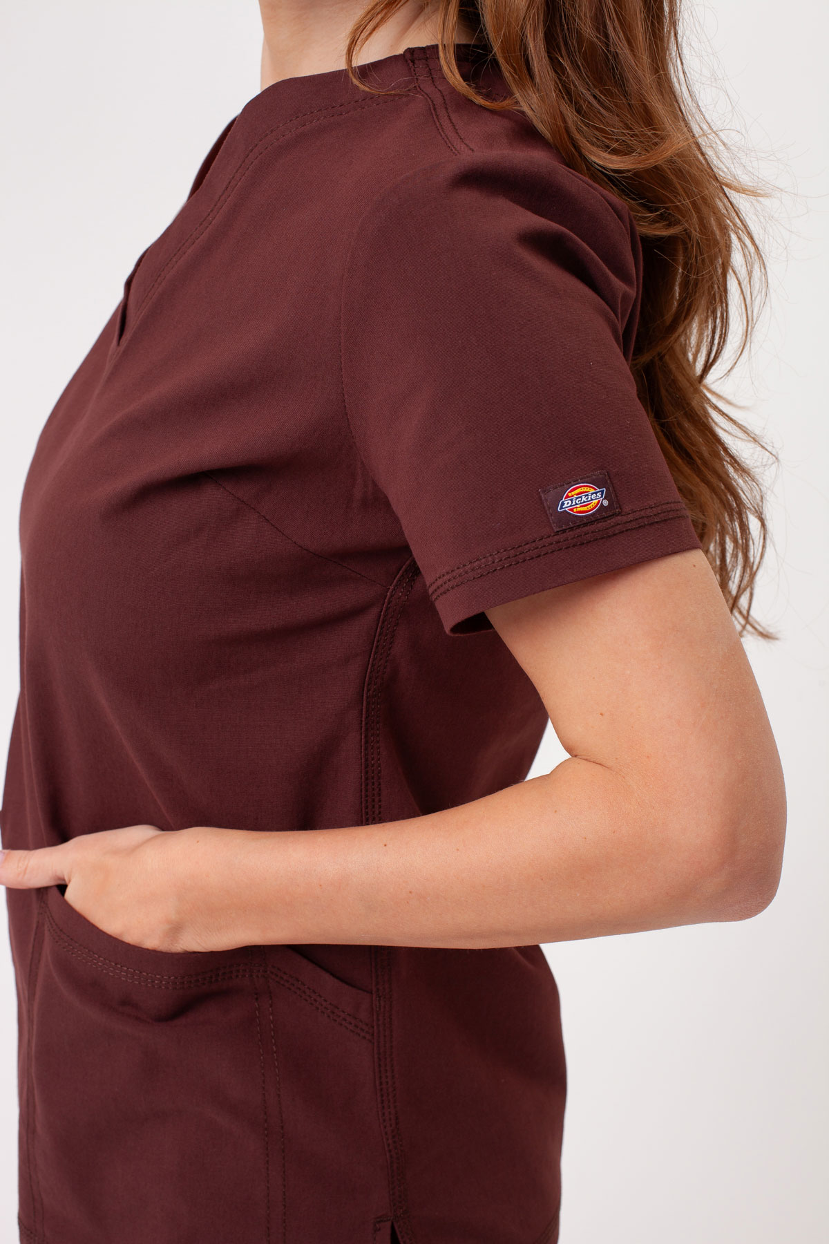 Dámska lekárska blúza Dickies Forge V-neck hnedá-5