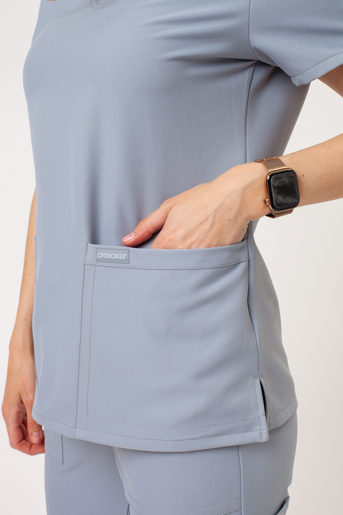 Dámska lekárska súprava Cherokee Ultra V-neck svetlo šedá-7