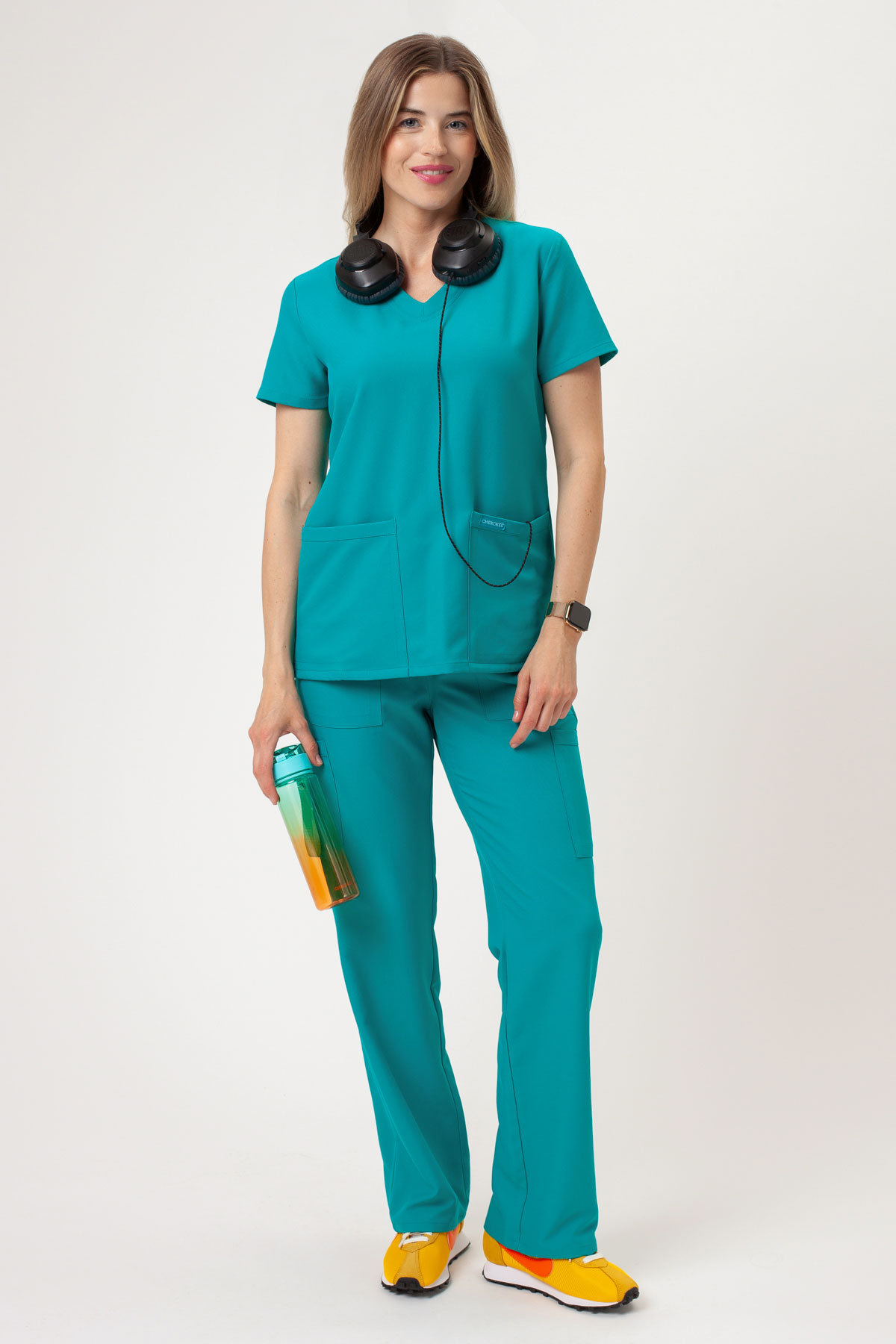 Dámska lekárska blúza Cherokee Ultra V-neck Top morsky modrá-4