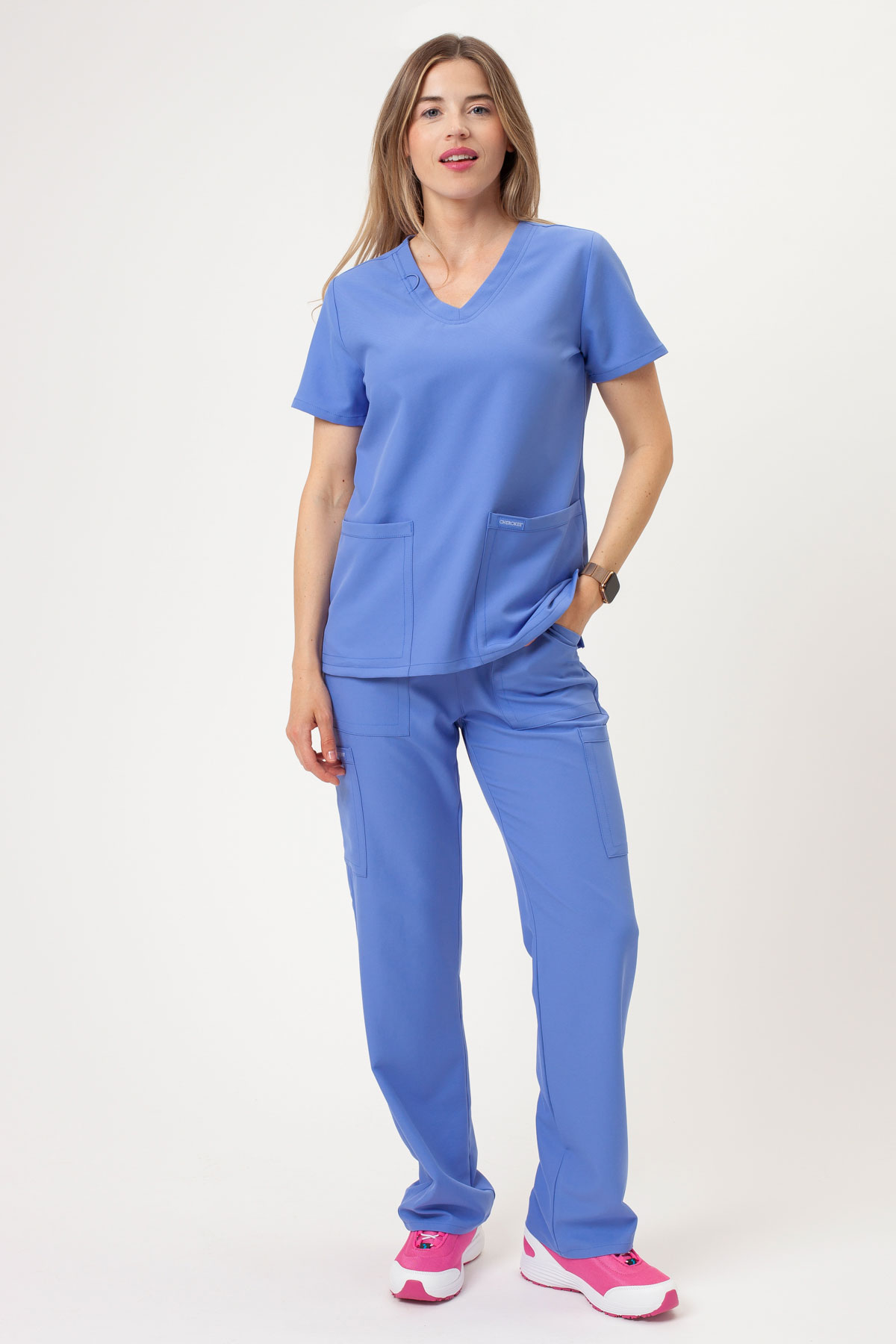 Dámska lekárska blúza Cherokee Ultra V-neck Top klasicky modrá-4
