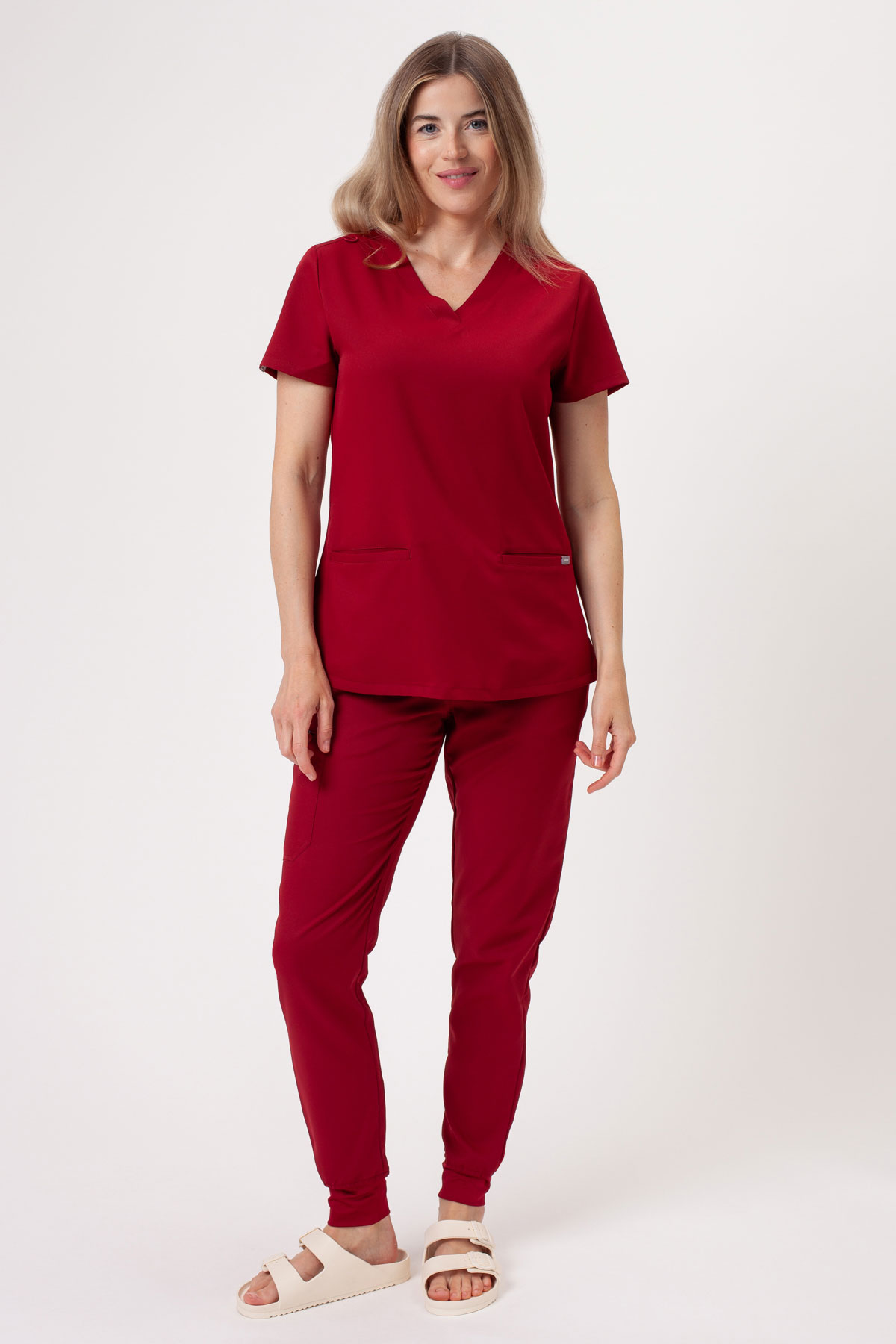 Dámska lekárska súprava Sunrise Lite Fit jogger burgundová-2