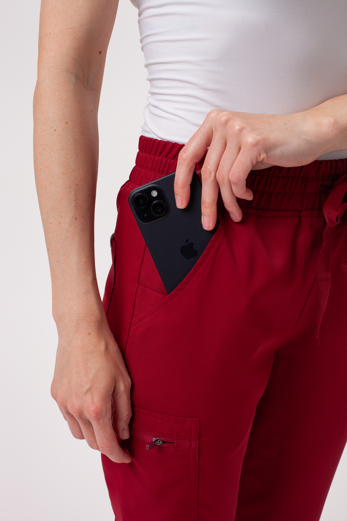 Dámska lekárska súprava Sunrise Lite Fit jogger burgundová-12