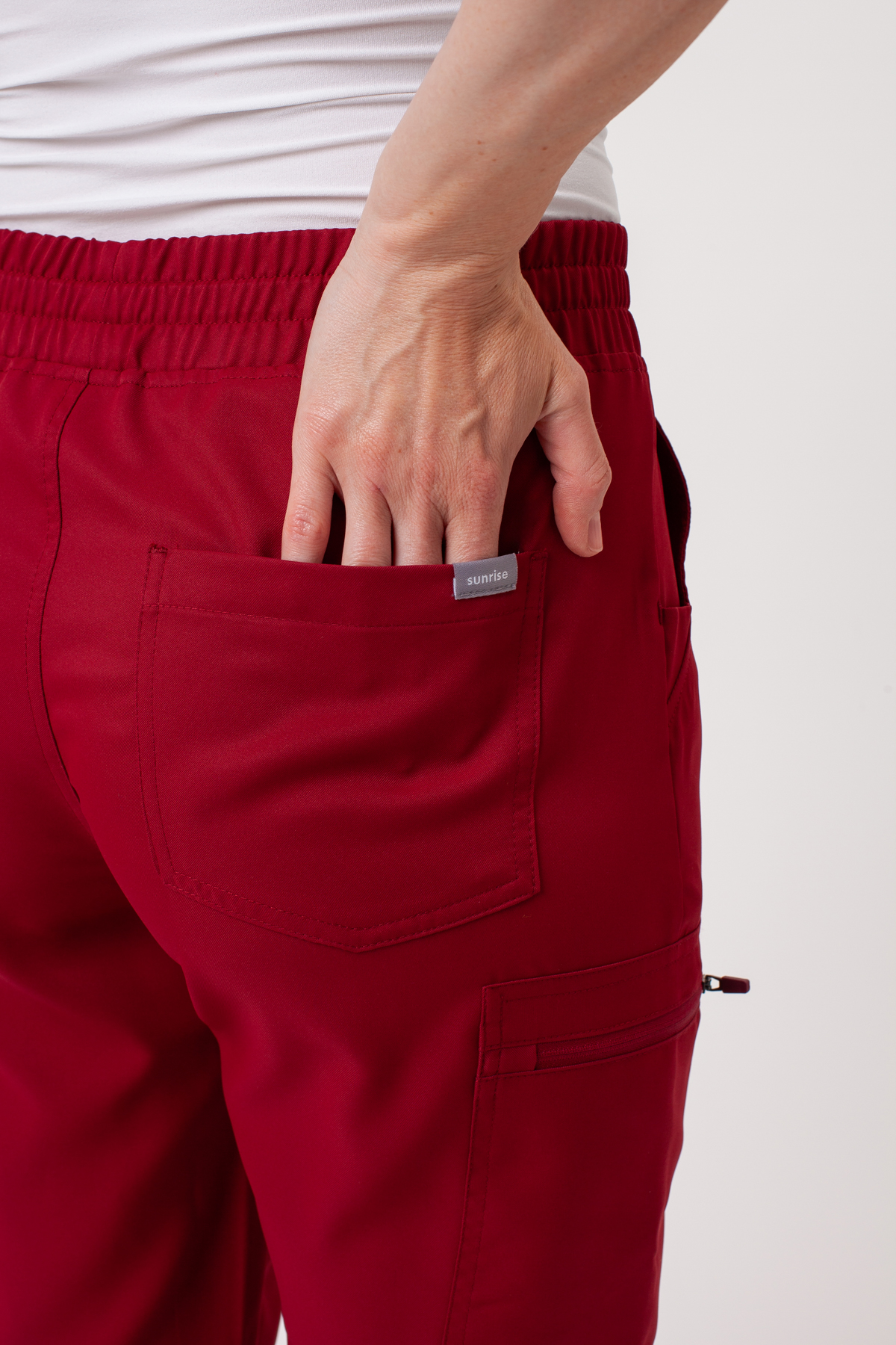 Dámska lekárska súprava Sunrise Lite Fit jogger burgundová-10
