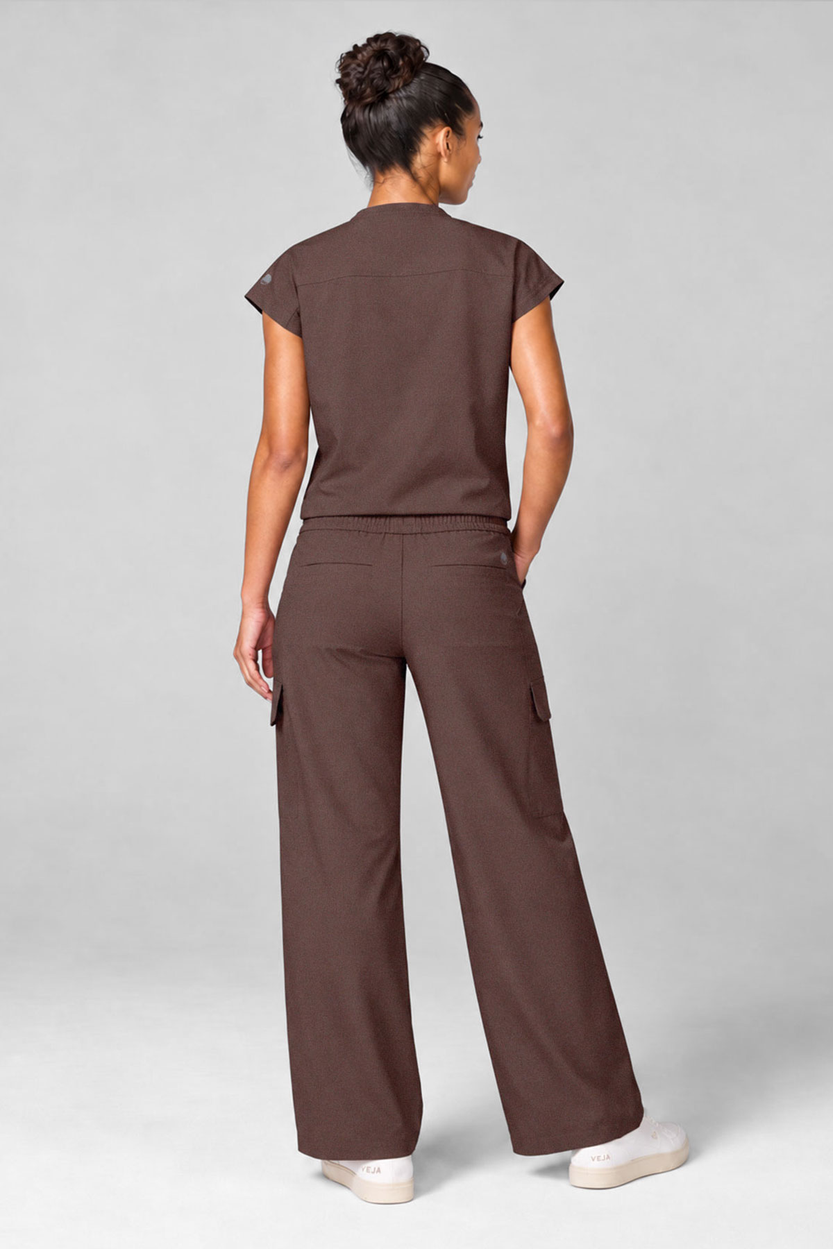 Dámske zdravotnícke nohavice Healing Hands Wide Leg Petite hnedé-7