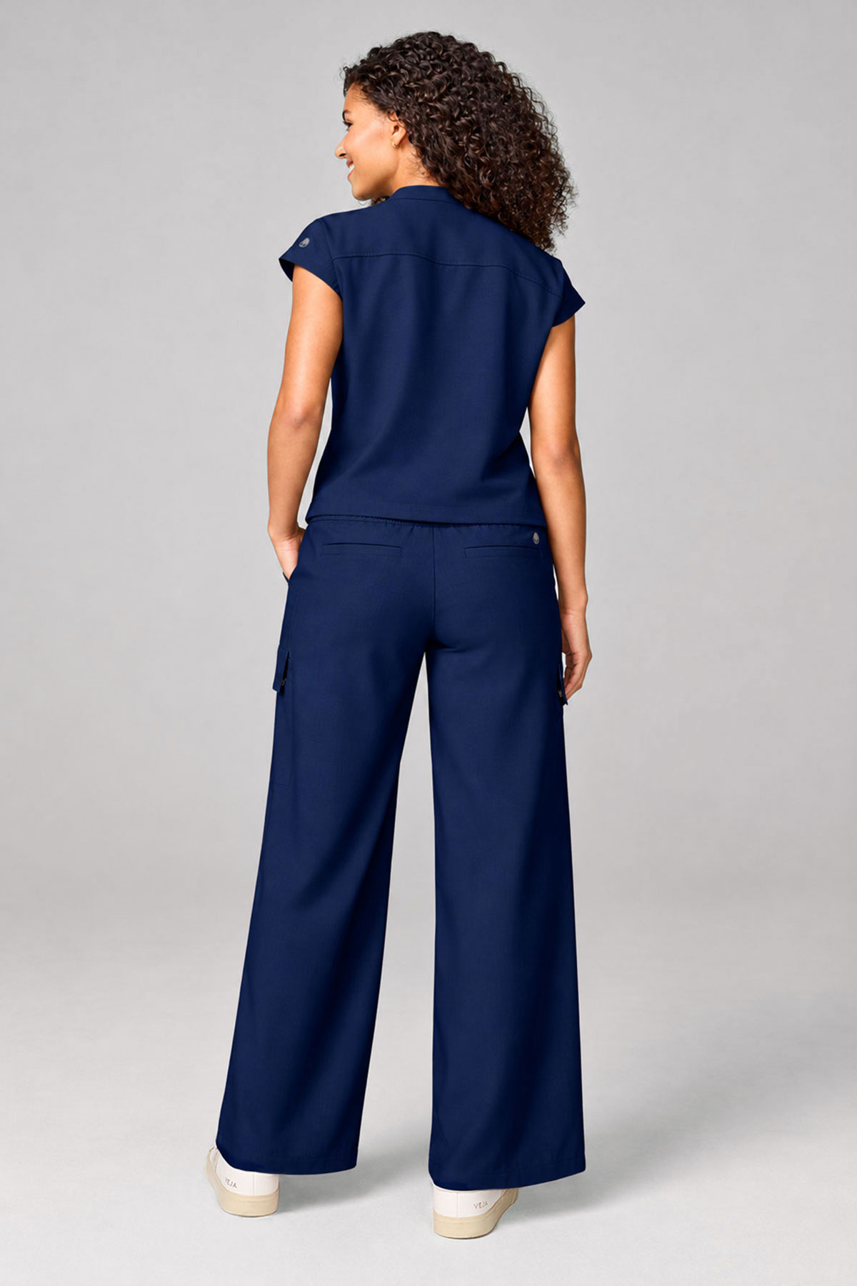 Dámske zdravotnícke nohavice Healing Hands Wide Leg Petite námornícky modré-5