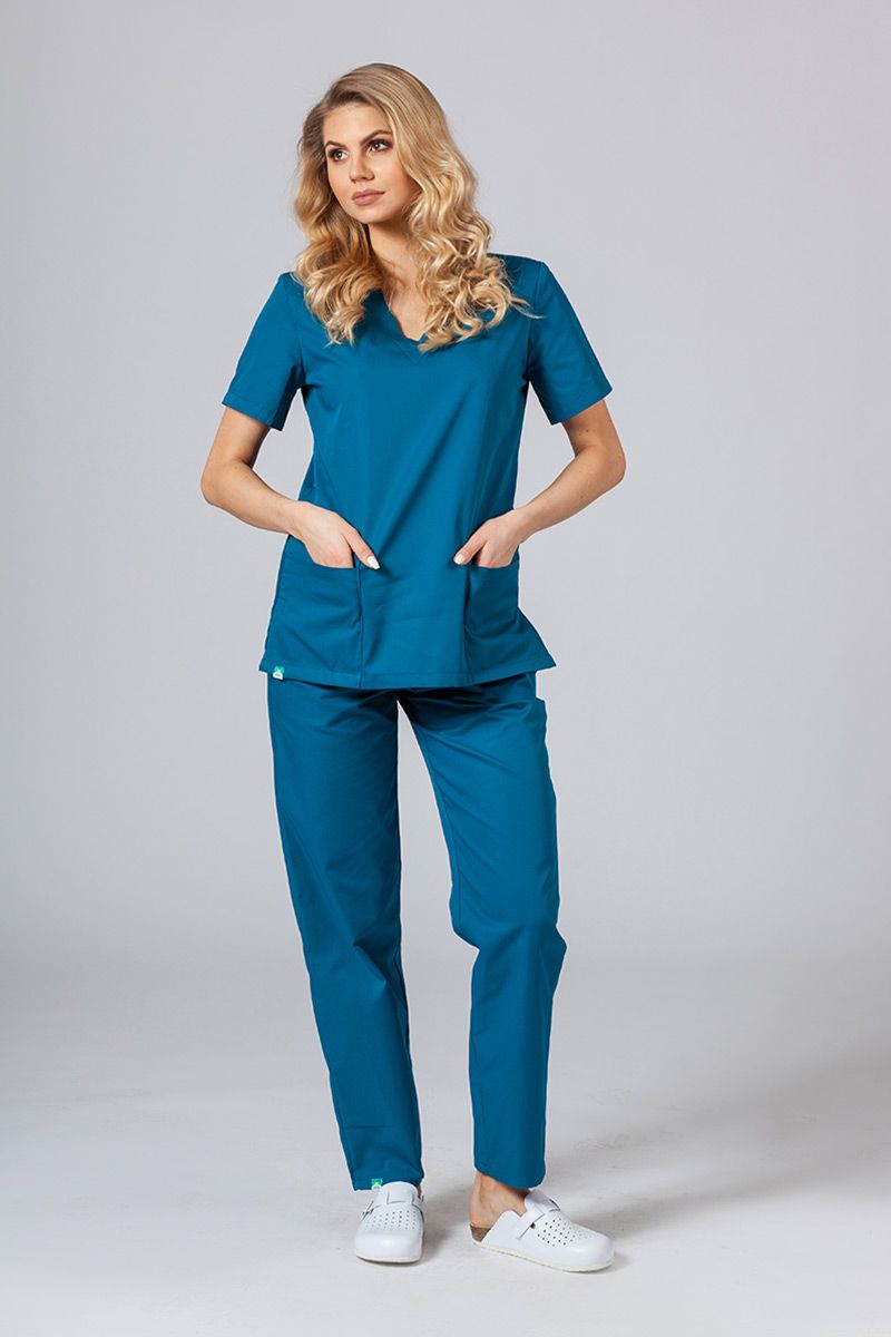 Lekárska dámska blúzka Sunrise Uniforms Basic Light karibsky modrá-1