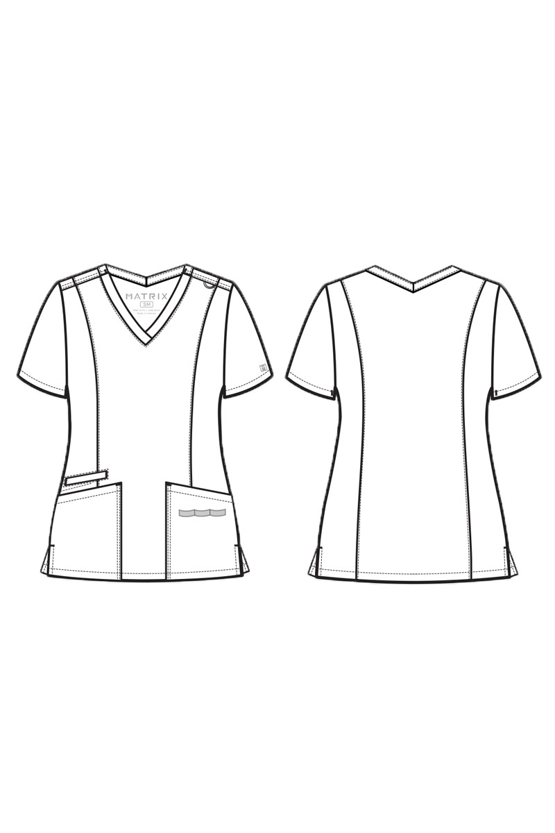 Dámska lekárska blúzka Maevn Matrix Double V-neck námornícky modrá-6