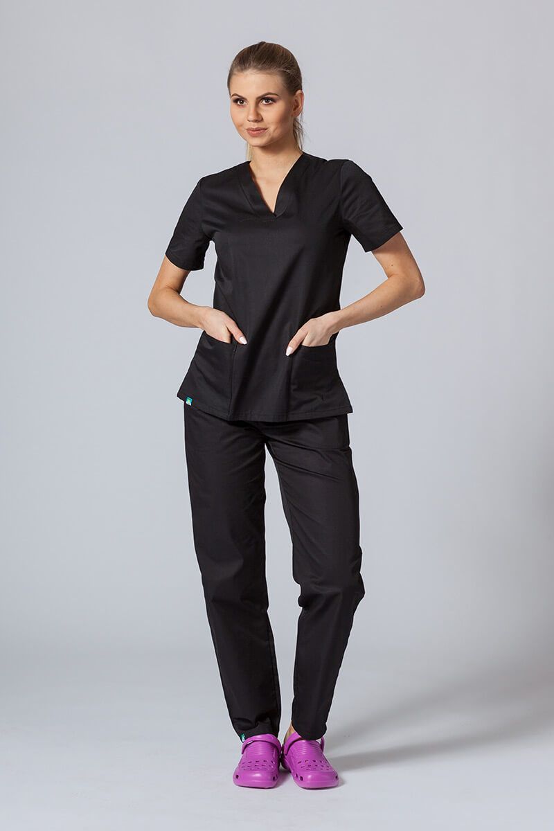 Lekárska dámska blúzka Sunrise Uniforms Basic Light čierna-1