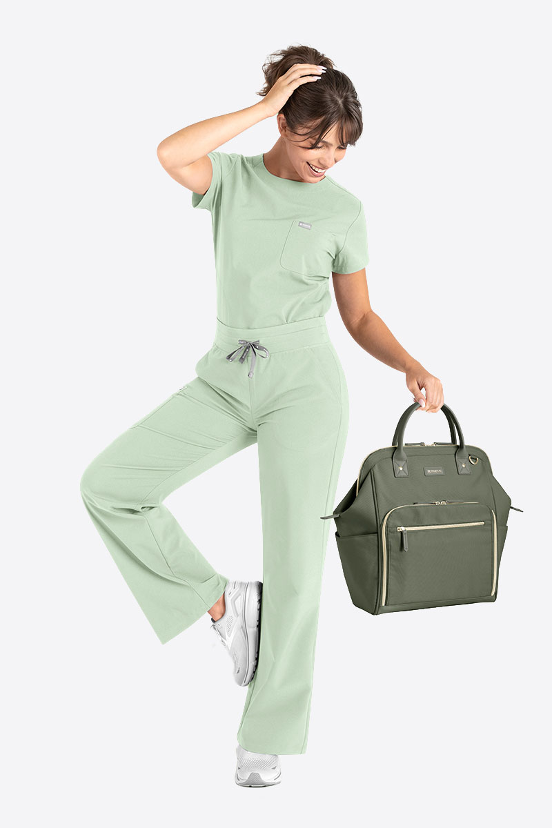 Dámska lekárska blúza Maevn Momentum Round Neck mätová-5