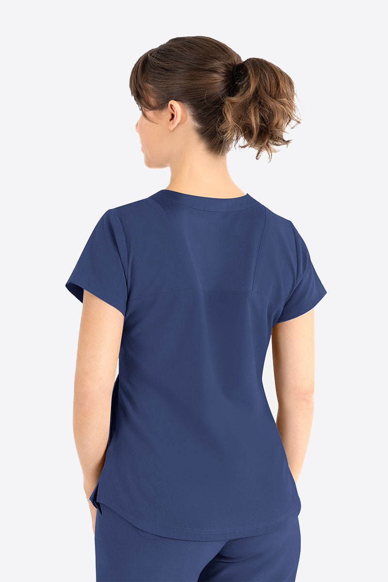 Dámska lekárska blúza Maevn Momentum Round Neck námornícky modrá-1
