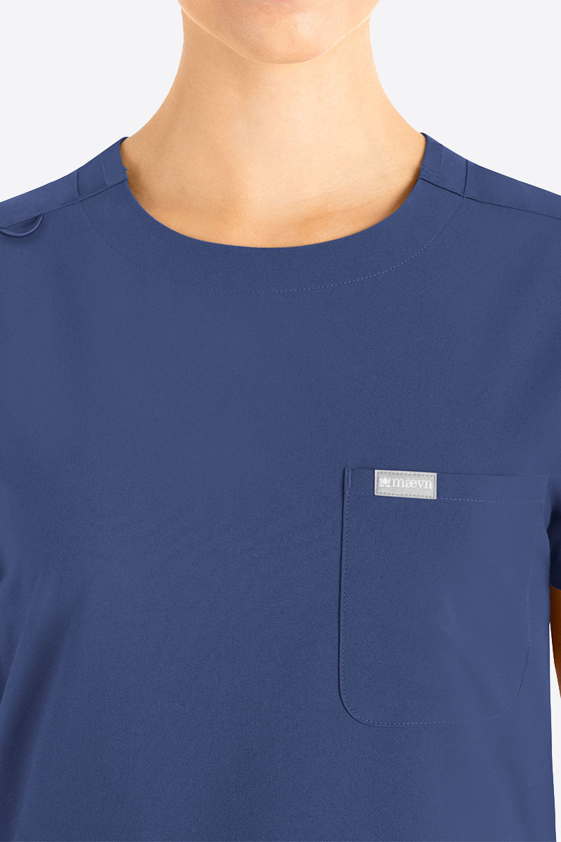 Dámska lekárska blúza Maevn Momentum Round Neck námornícky modrá-2