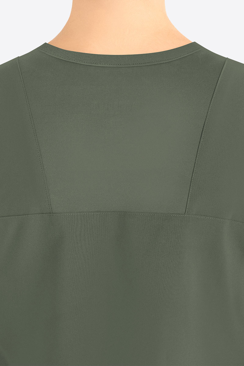 Dámska lekárska blúza Maevn Momentum Round Neck olivková-3
