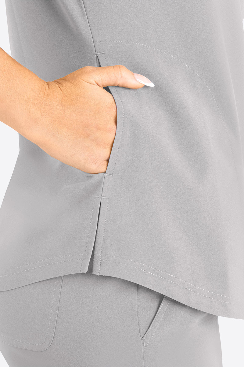 Dámska lekárska blúza Maevn Momentum Round Neck svetlo šedá-4