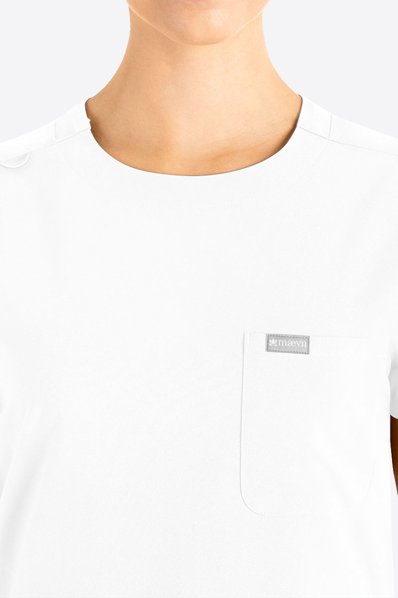 Dámska lekárska blúza Maevn Momentum Round Neck biela-2