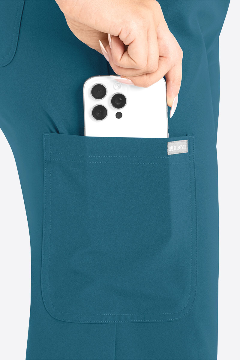 Dámske lekárske nohavice Maevn Momentum Wide Leg karaibsky modré-3