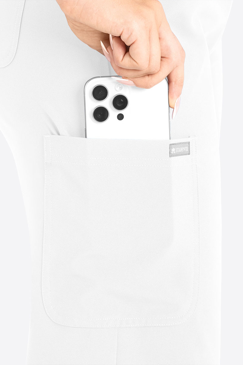 Dámske lekárske nohavice Maevn Momentum Wide Leg biele-3