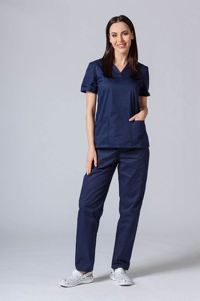 Lekárska dámska blúzka Sunrise Uniforms Basic Light námornícky modrá-4