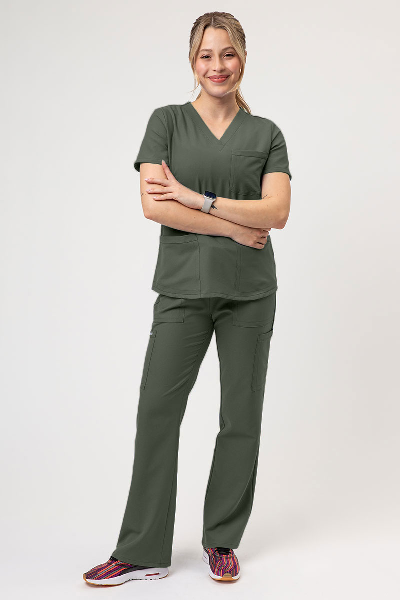 Dámske lekárske nohavice Cherokee Ultra Cargo olivkové-5