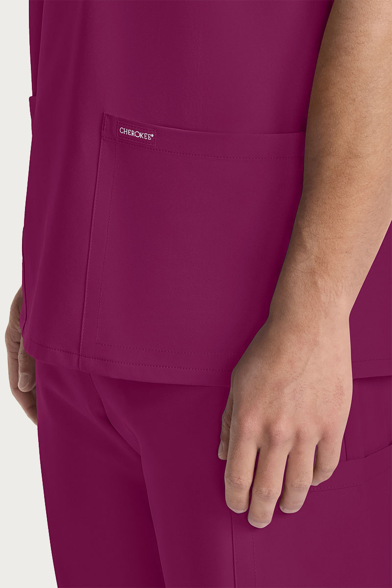 Pánska lekárska blúza Cherokee Ultra V-neck čerešňová červená-4