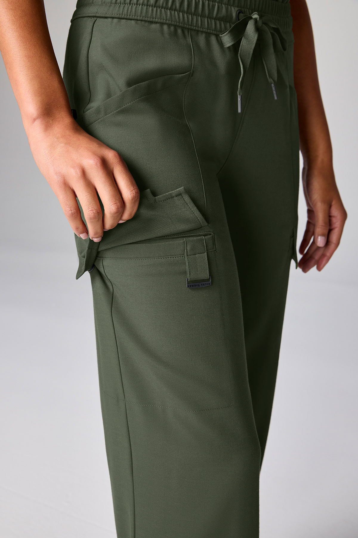 Dámske zdravotnícke nohavice Healing Hands Wide Leg Petite olivkové-4